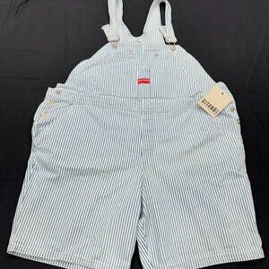 VTG NWT Gitano Sportswear Bib Overalls Womens 38/24W‎ Seersucker Stripe 90s 1992